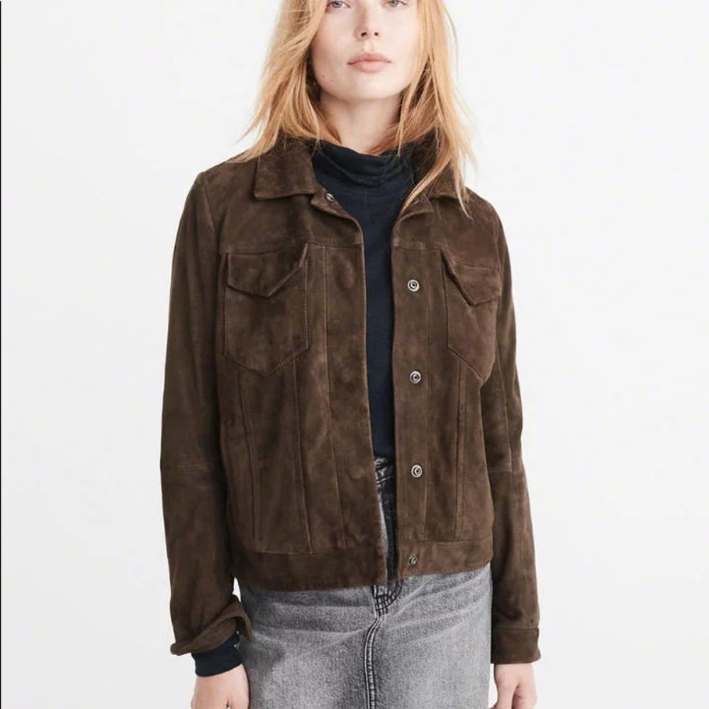 Abercrombie and Fitch Genuine Suede Trucker Jacket